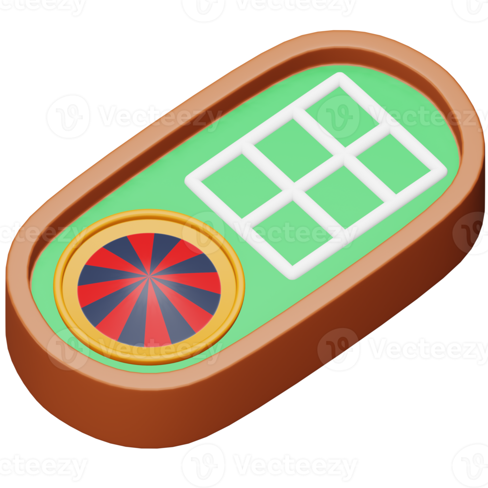 Casino table game 3d rendering isometric icon. png