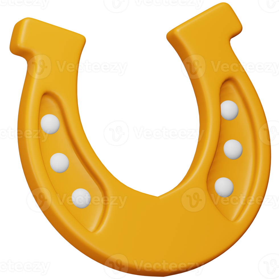 Horseshoe 3d rendering isometric icon. png