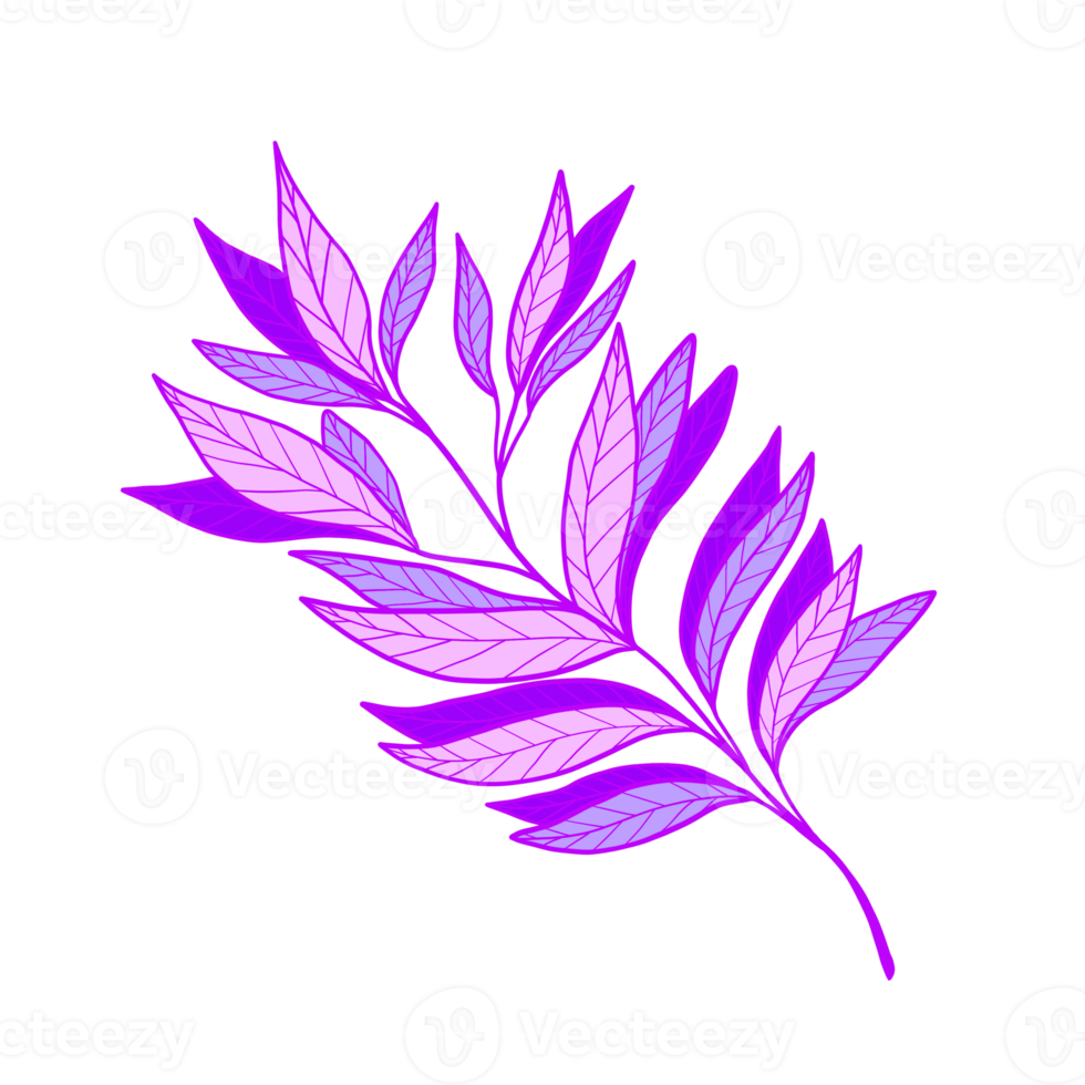 Abbildung der lila Blätter. lebendige Blätter. natürlich. png