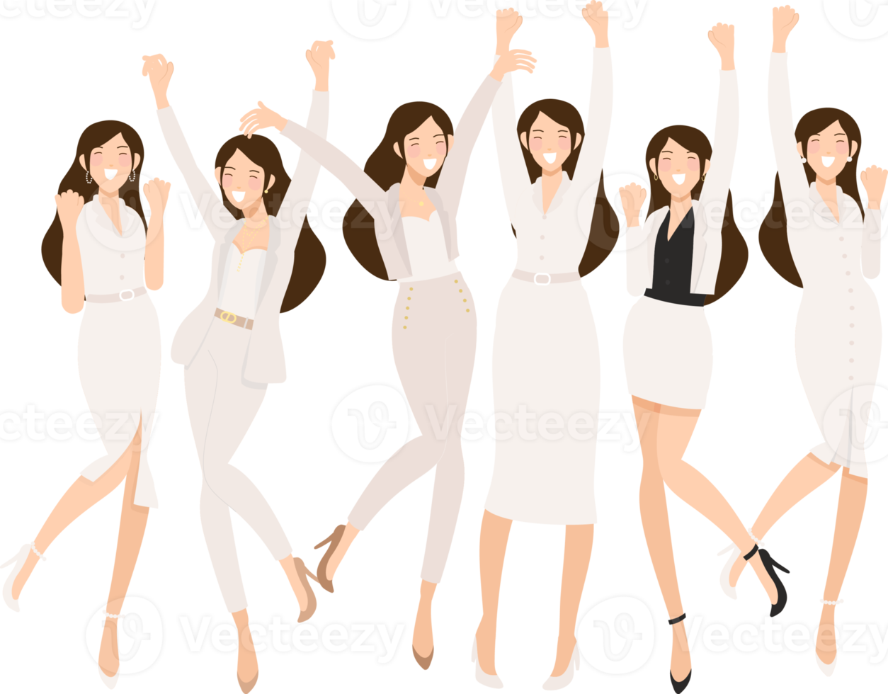 success happy business woman in white suitpants png