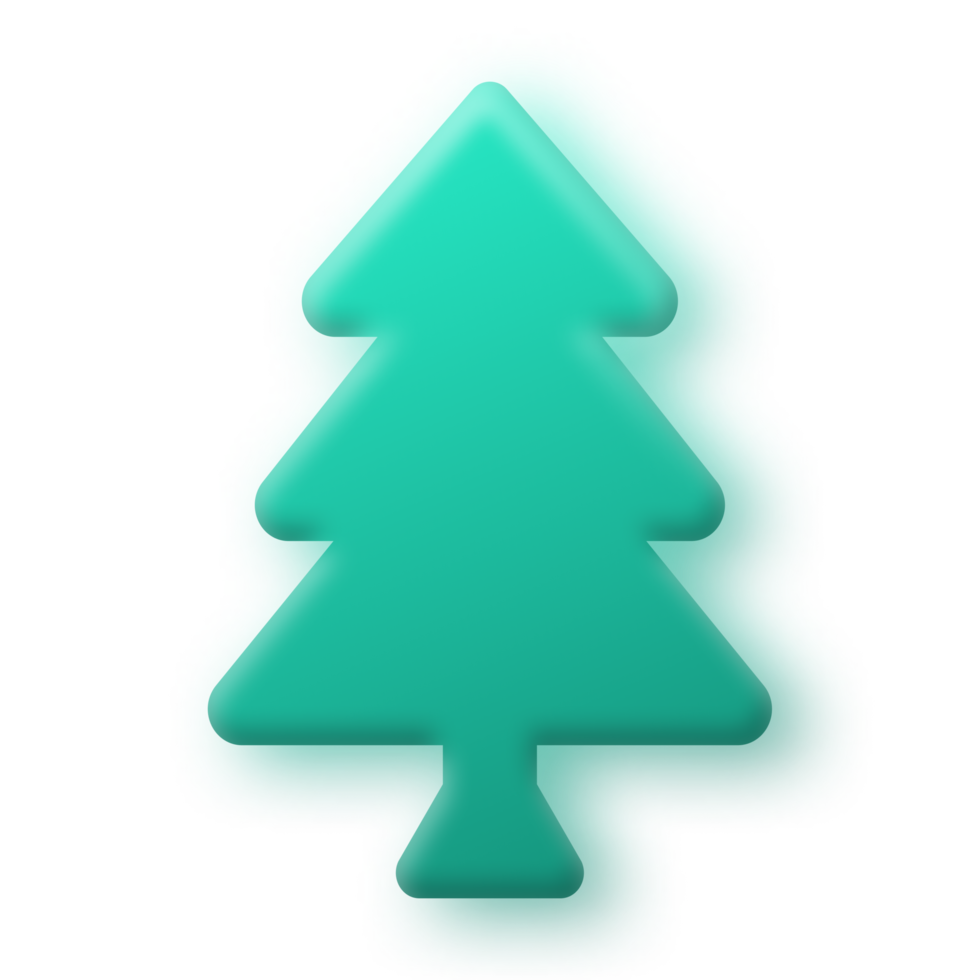 ícone da árvore de natal em fundo transparente. árvore de natal verde como símbolo de feliz ano novo, celebração do feriado de feliz natal. design brilhante brilhante png