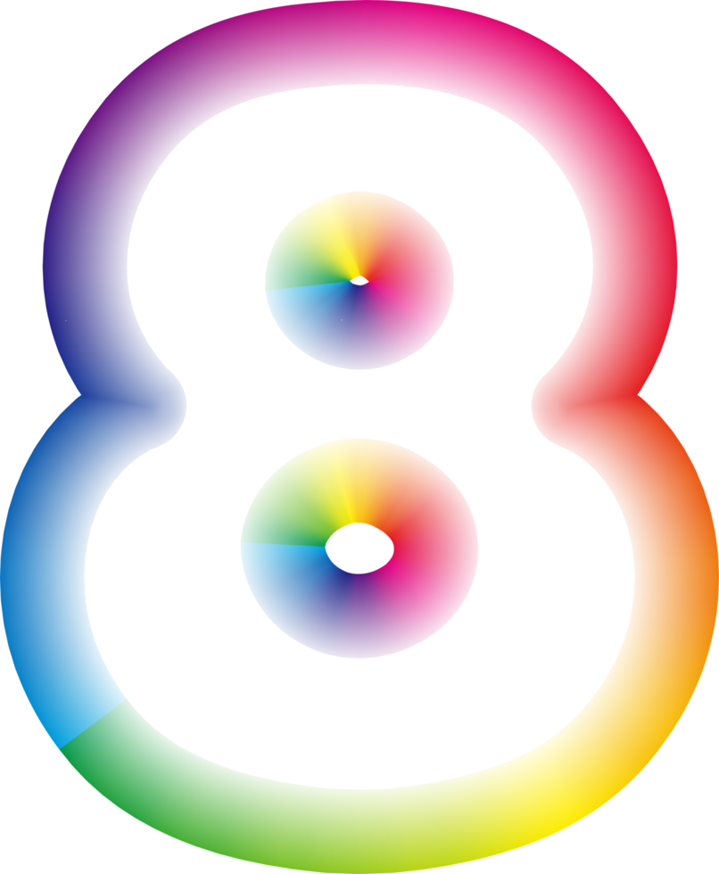 Neon Number 8 png