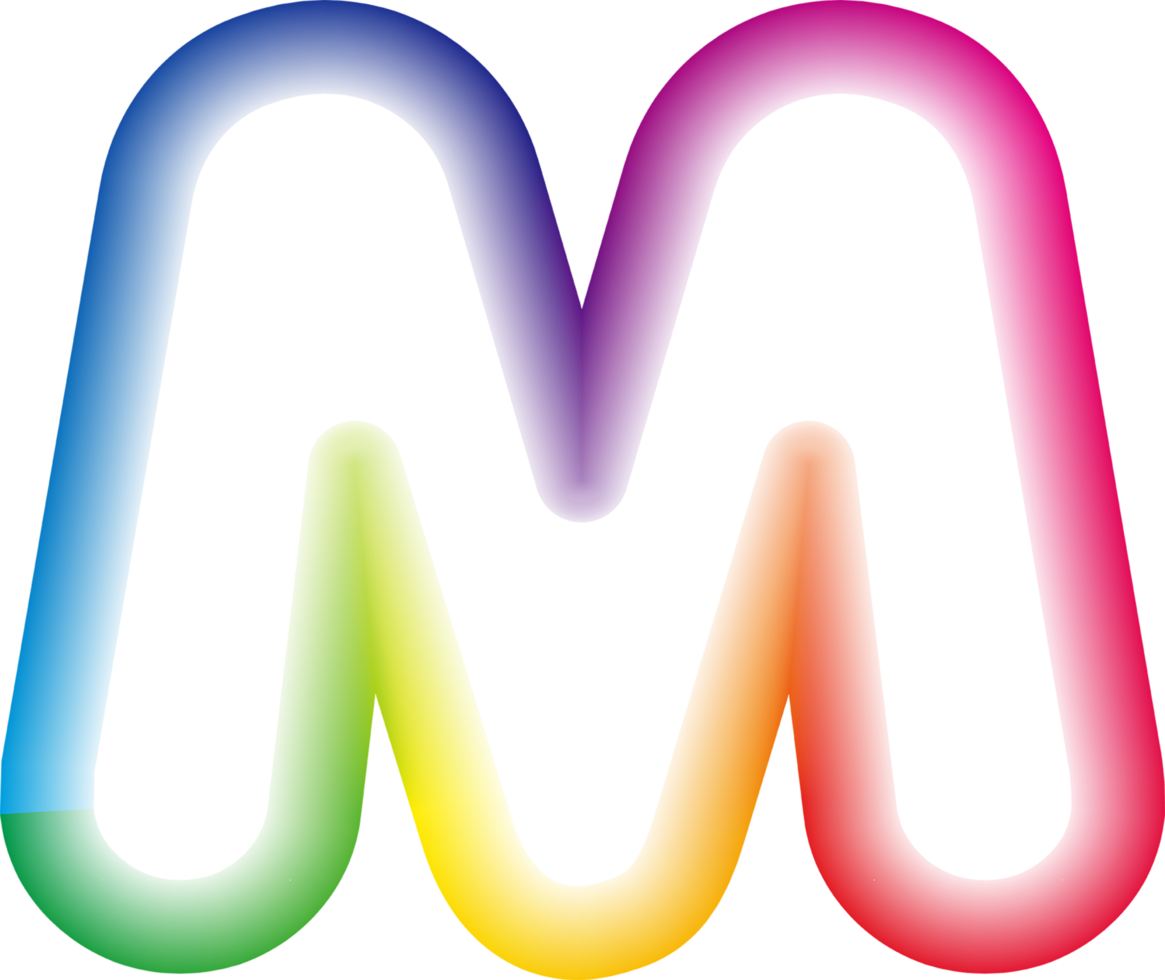 Neon Letter M png