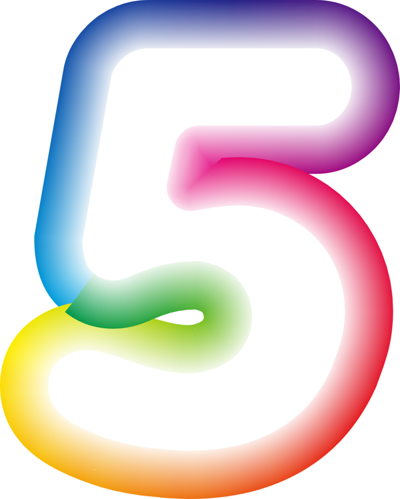 Neon Number 5 png