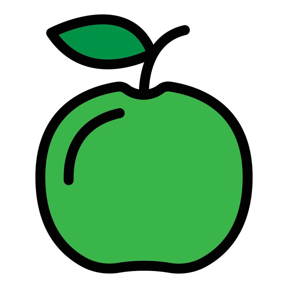 Apple fruit icon color outline vector