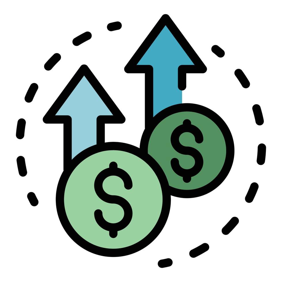Money fund icon color outline vector