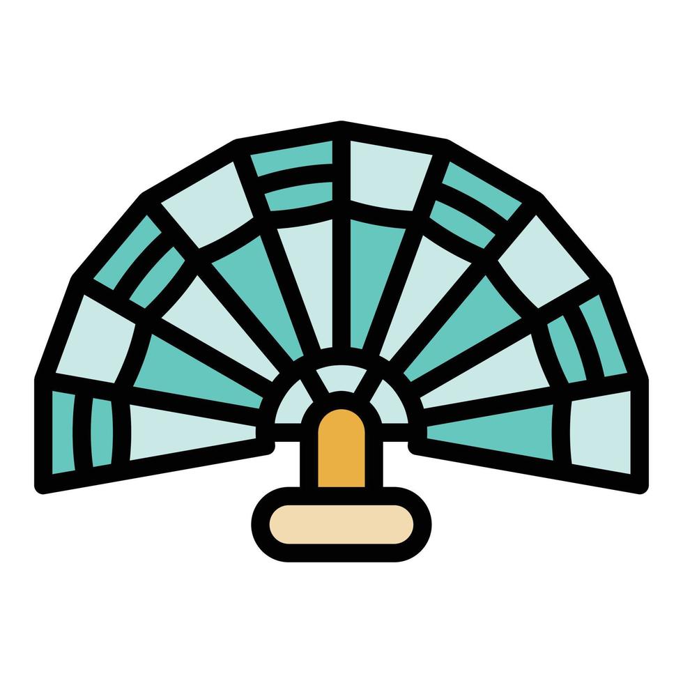 Fan folding icon color outline vector
