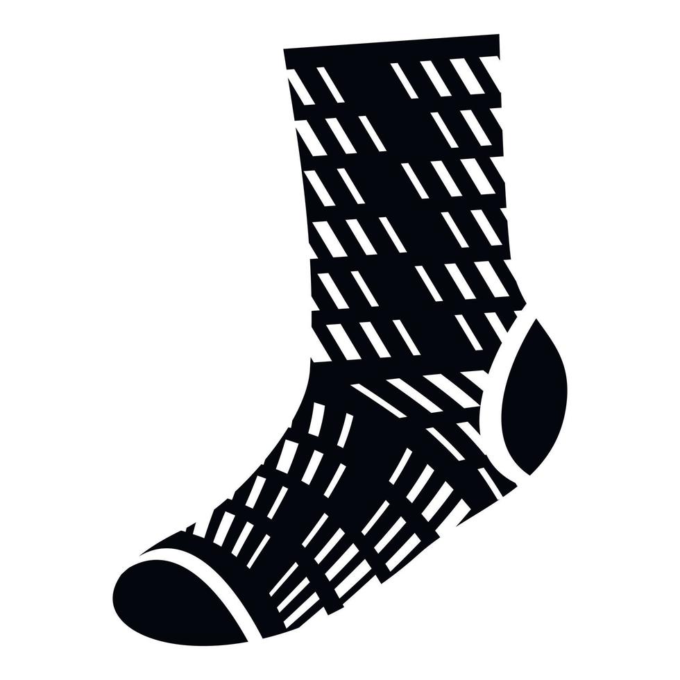 Winter wool sock icon, simple style vector