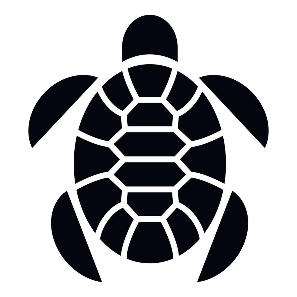 tortuga, animal marino, icono, simple, estilo vector