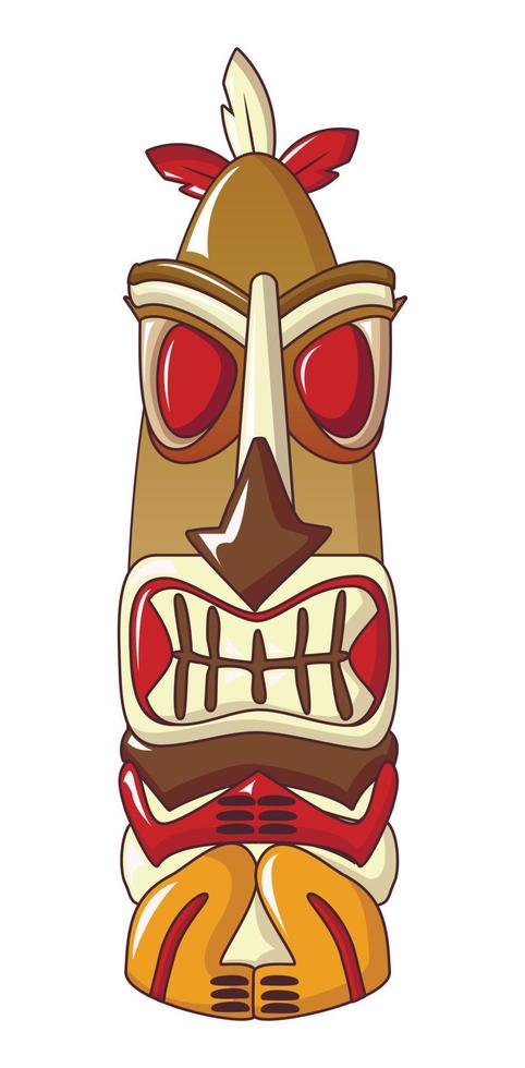 Aztec hawaii idol icon, cartoon style vector