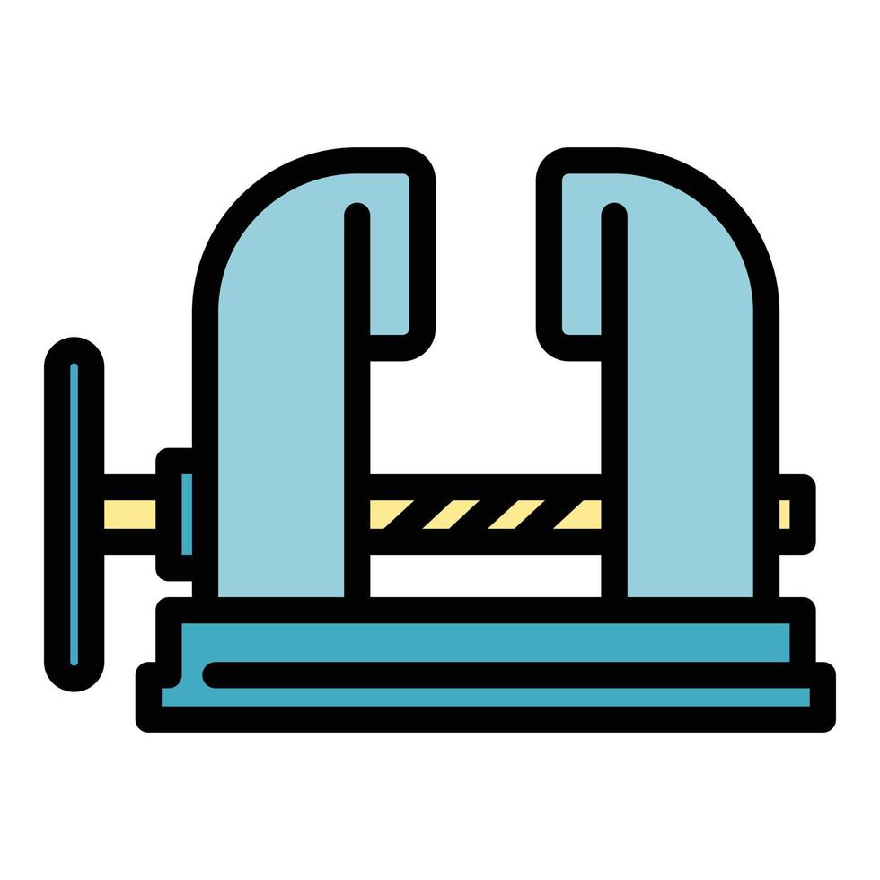 Blacksmith metal vise icon color outline vector