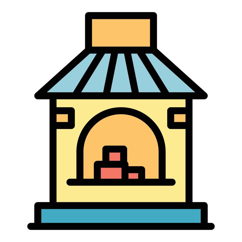 Blacksmith oven icon color outline vector