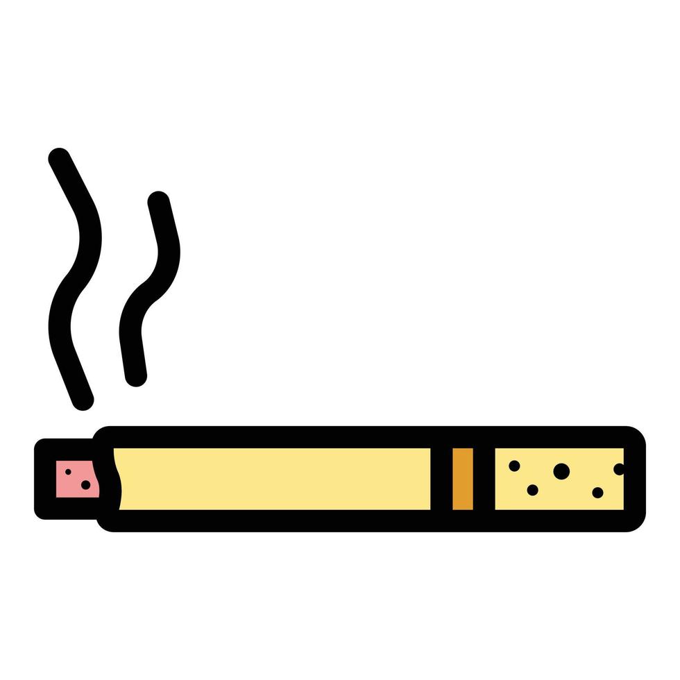 Cigarette smoking icon color outline vector