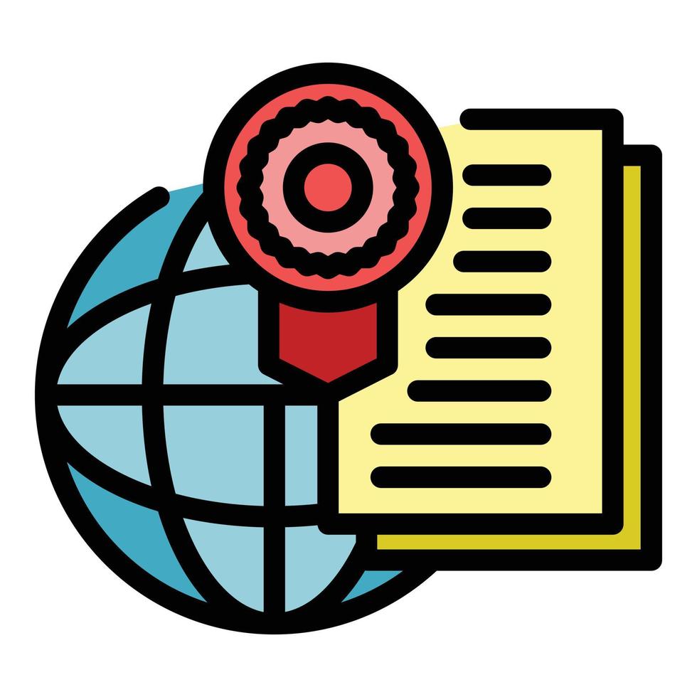 Authorized service icon color outline vector