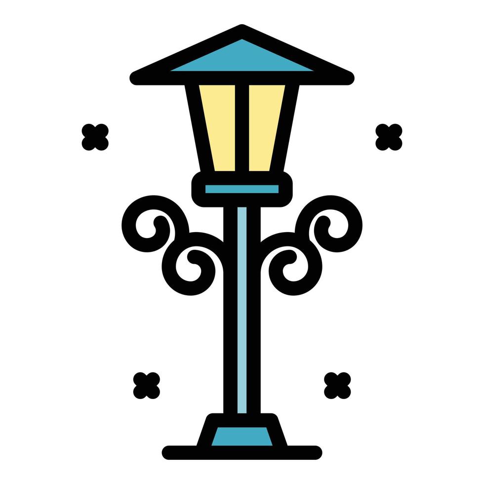 Street light pillar icon color outline vector