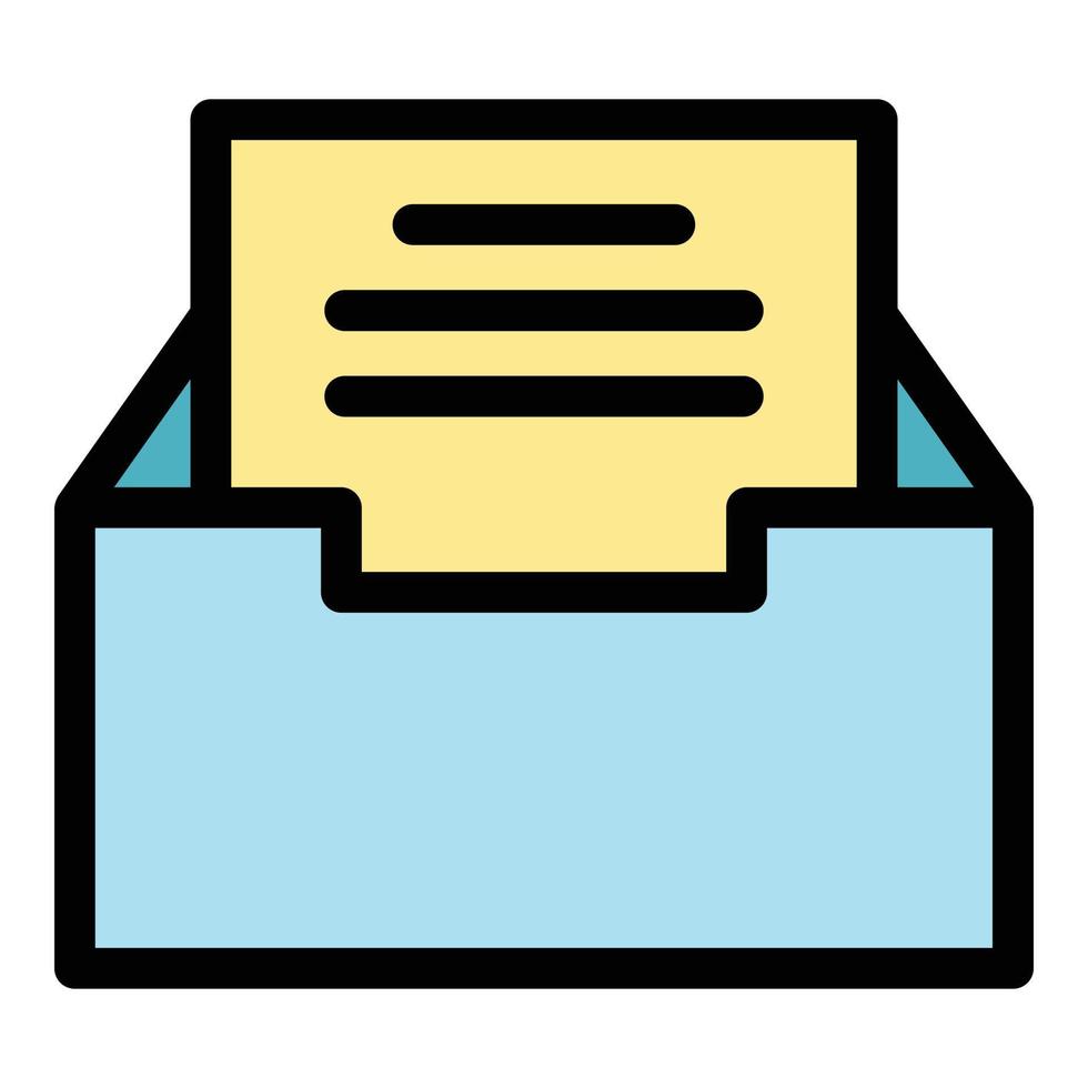 Storage files box icon color outline vector