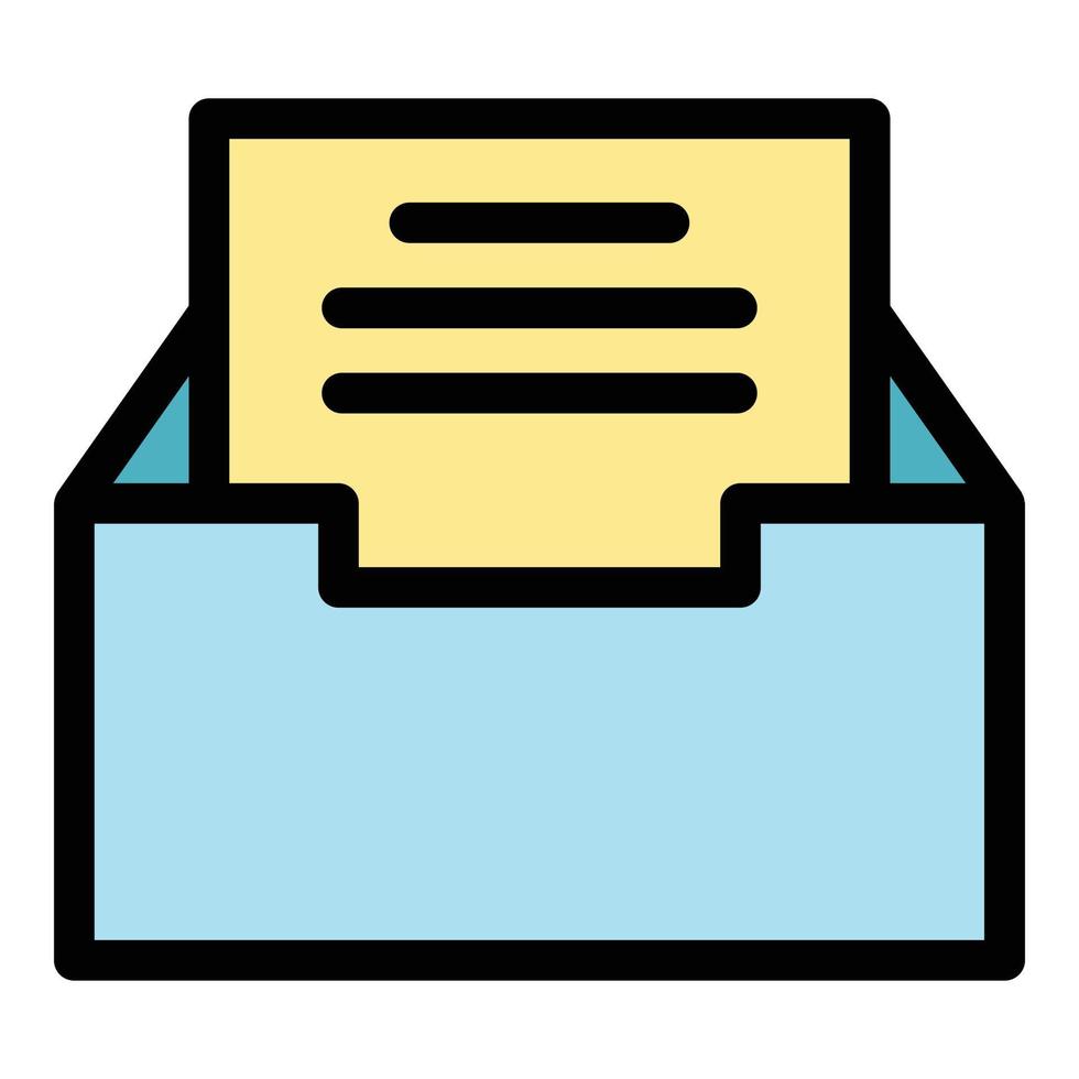 Storage files box icon color outline vector