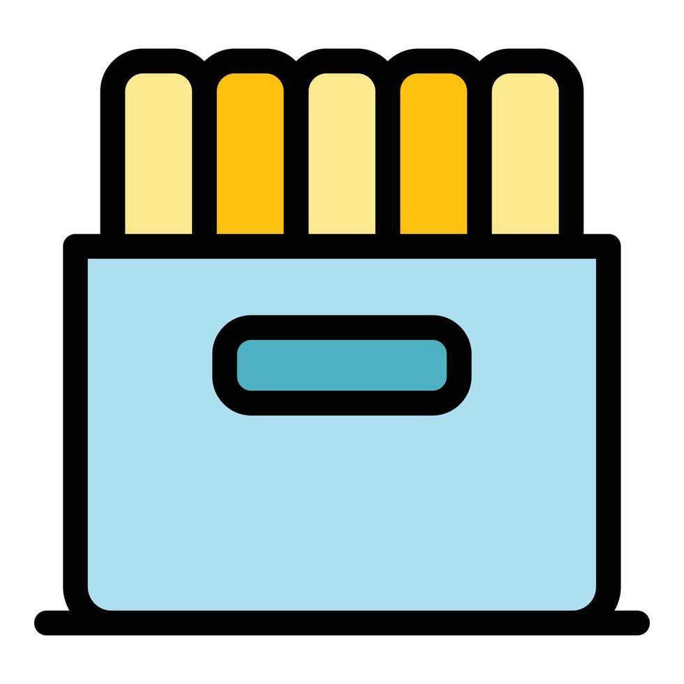 Files box icon color outline vector