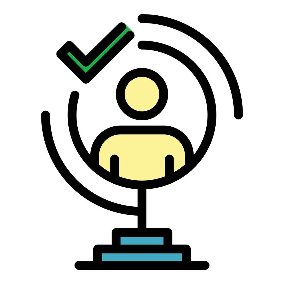 Quality service icon color outline vector
