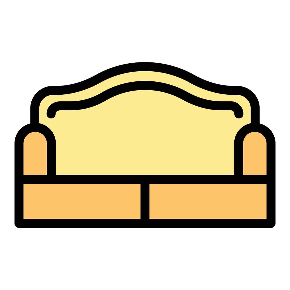 Bedroom sofa icon color outline vector