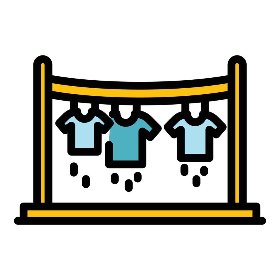 Drying clothes icon color outline vector