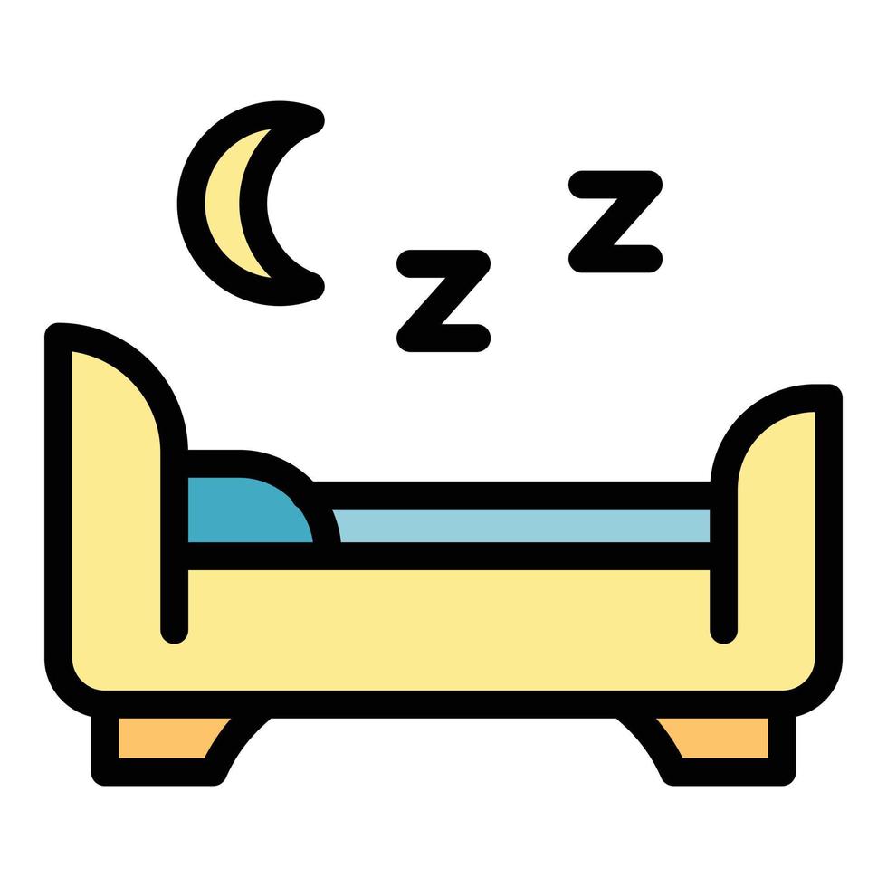 dormitorio dormir icono color contorno vector