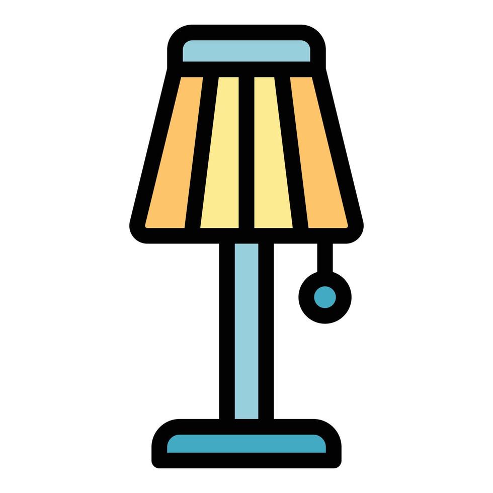 vector de contorno de color de icono de lámpara de dormitorio