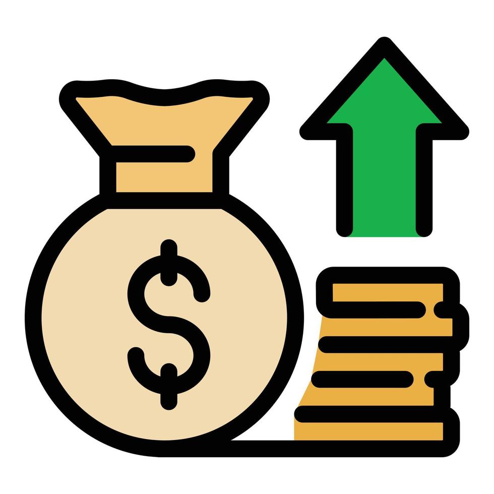 Raise subsidy icon color outline vector