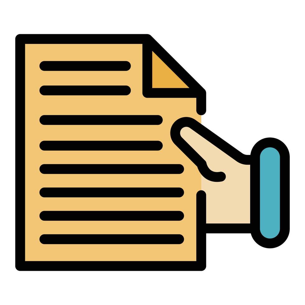 Contract icon color outline vector