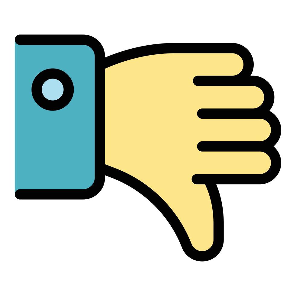 Hand dislike icon color outline vector