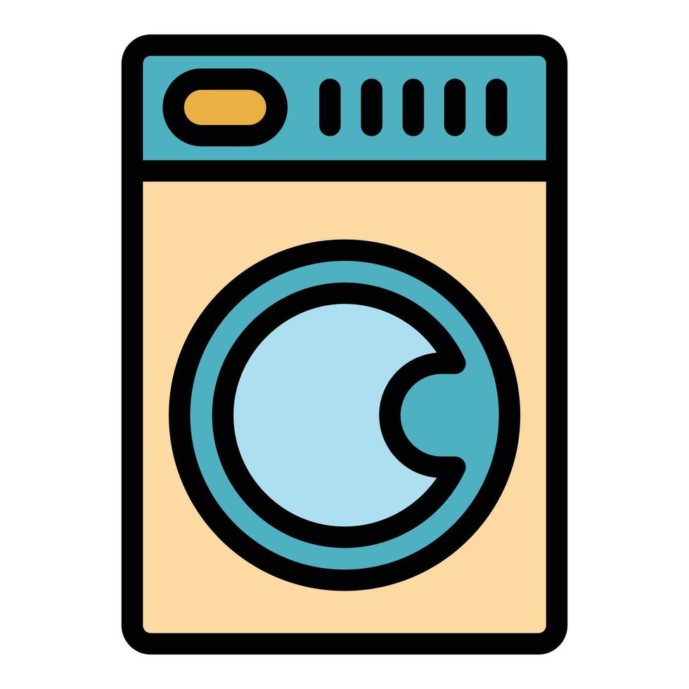 Washing machine icon color outline vector