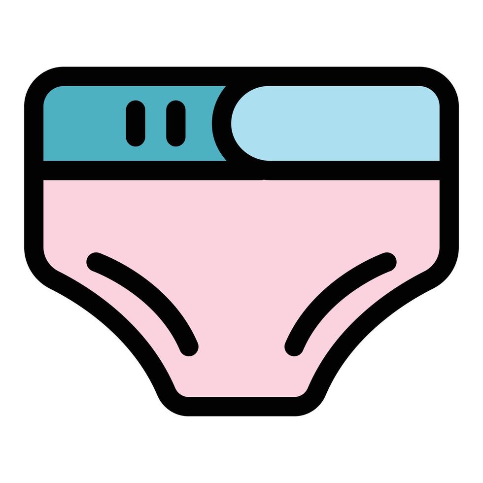 Soft diaper icon color outline vector