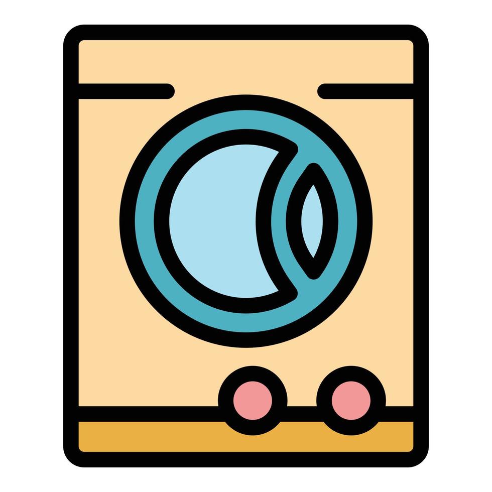 Dry washing machine icon color outline vector