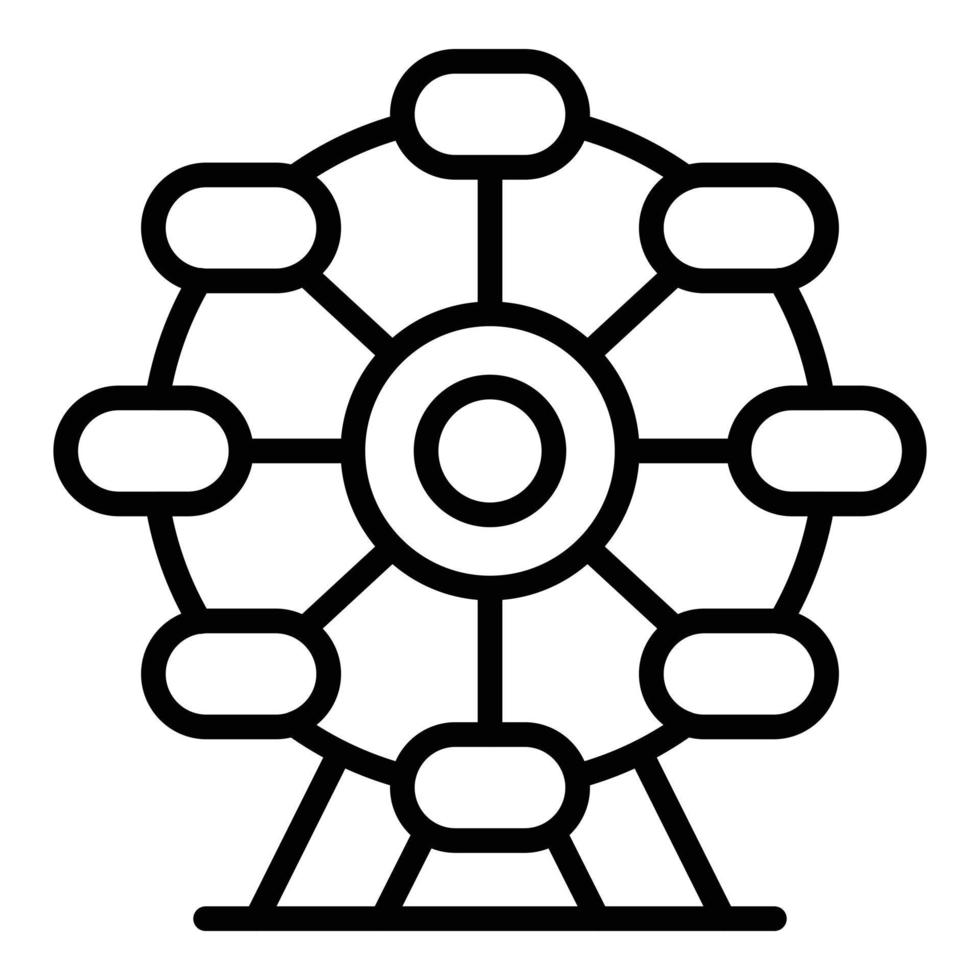 vector de contorno del icono de la rueda de la fortuna de singapur. edificio de la ciudad