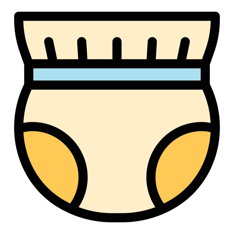 Sleep diaper icon color outline vector