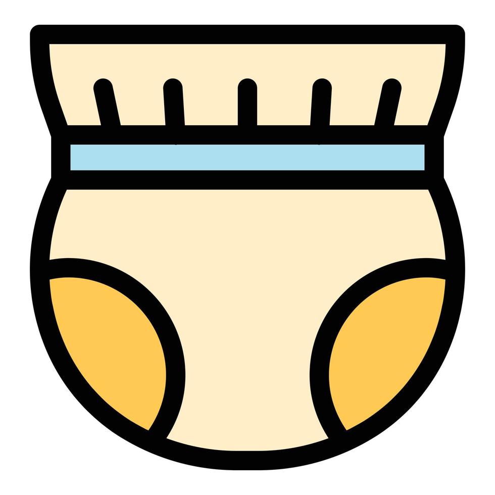 Sleep diaper icon color outline vector