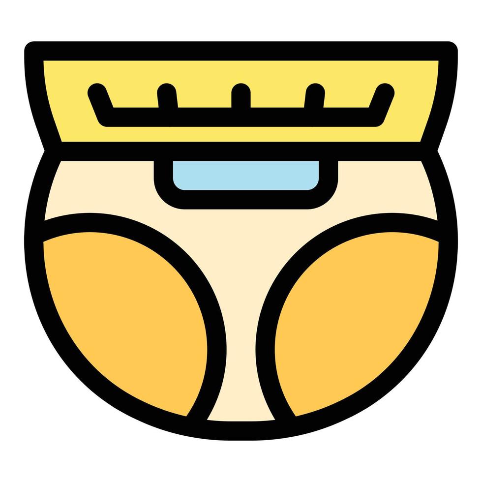 Newborn diaper icon color outline vector