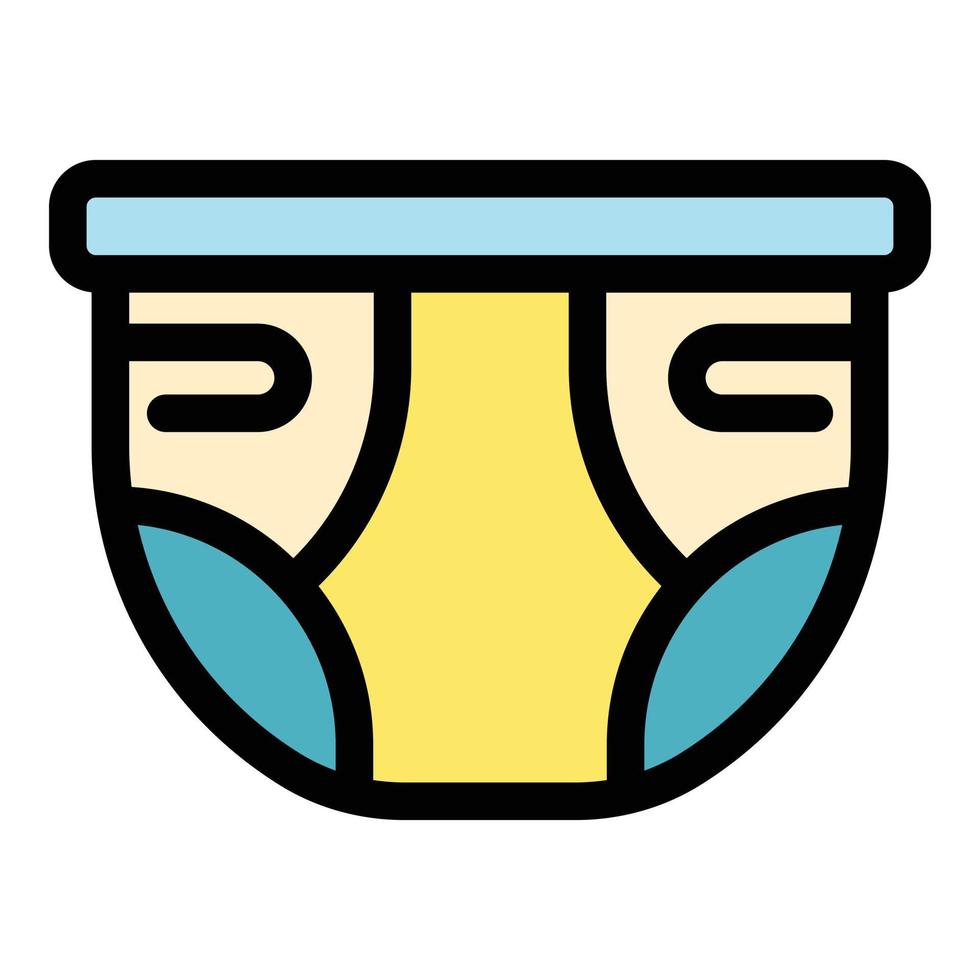 Baby care diaper icon color outline vector