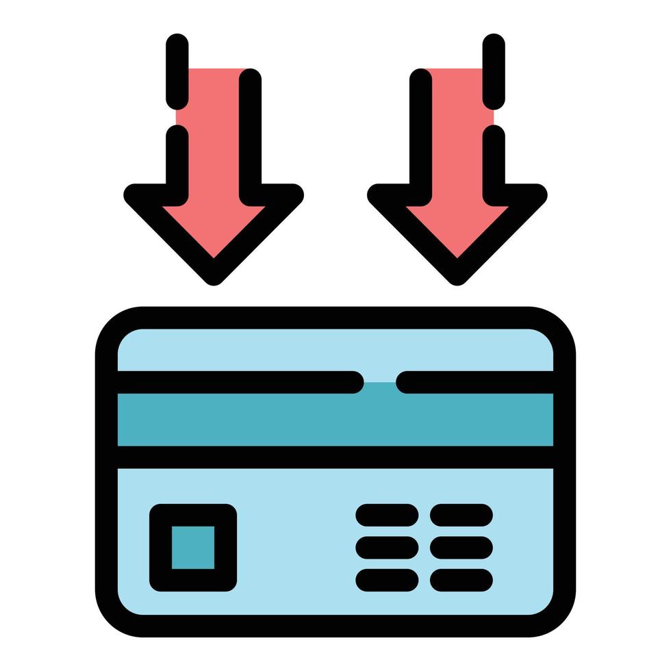 Income on card icon color outline vector