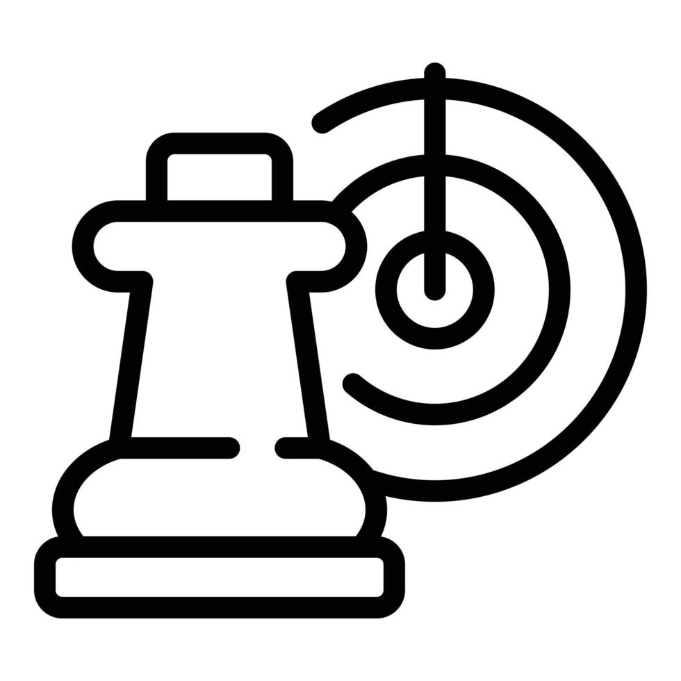 Radar chess icon outline vector. Online game vector