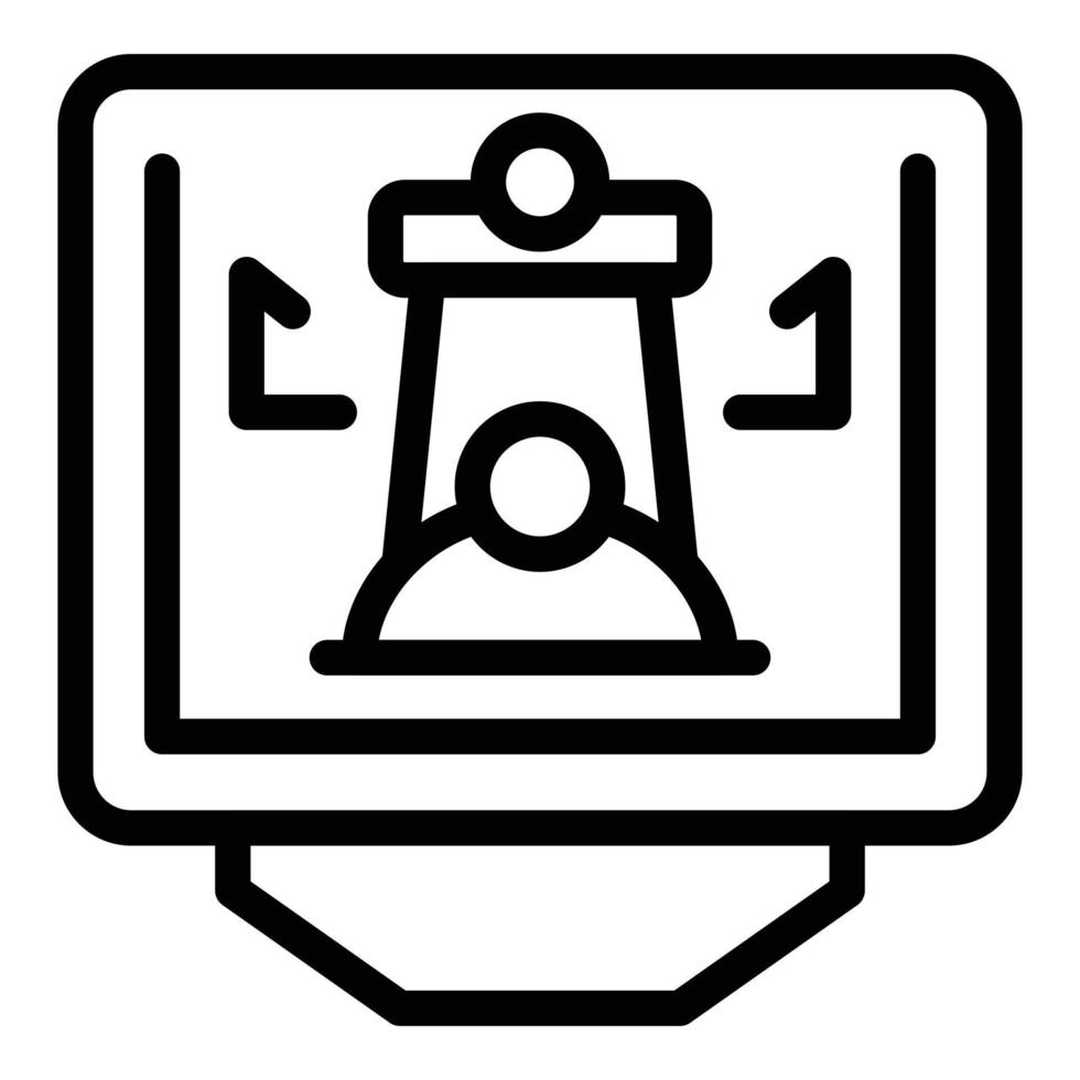 Chess monitor icon outline vector. Online design vector