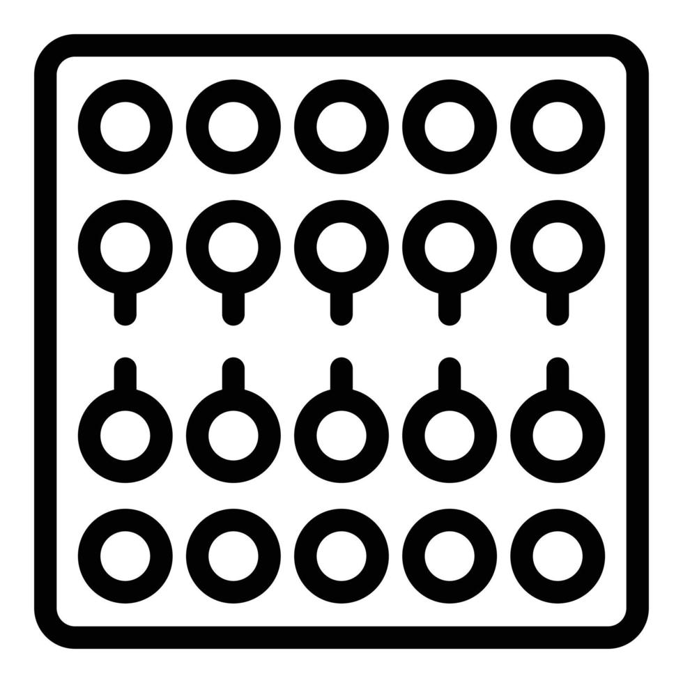 vector de contorno de icono de tablero de ajedrez. apuesta en línea