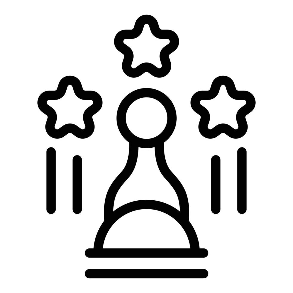 Star chess icon outline vector. Online game vector