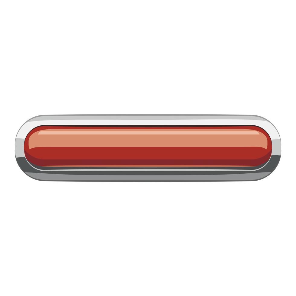 Broun rectangular button icon, cartoon style vector