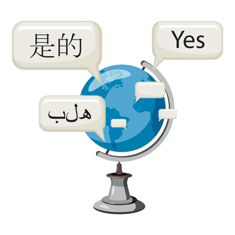 World translation icon, cartoon style vector