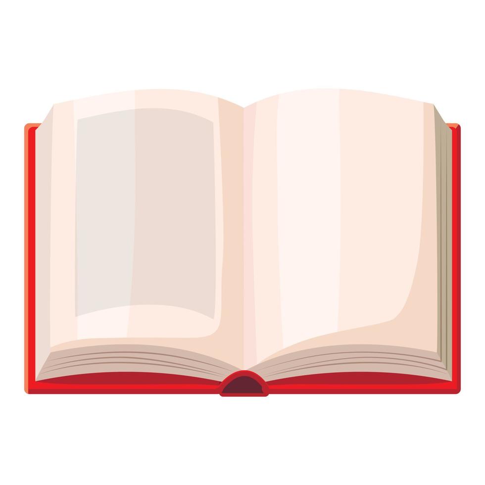 Open book icon, cartoon style vector