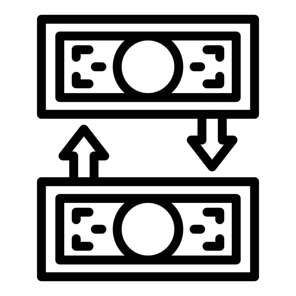 Change money icon outline vector. Loan cost vector