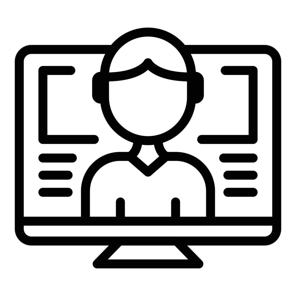 Online monitor icon outline vector. Bank management vector