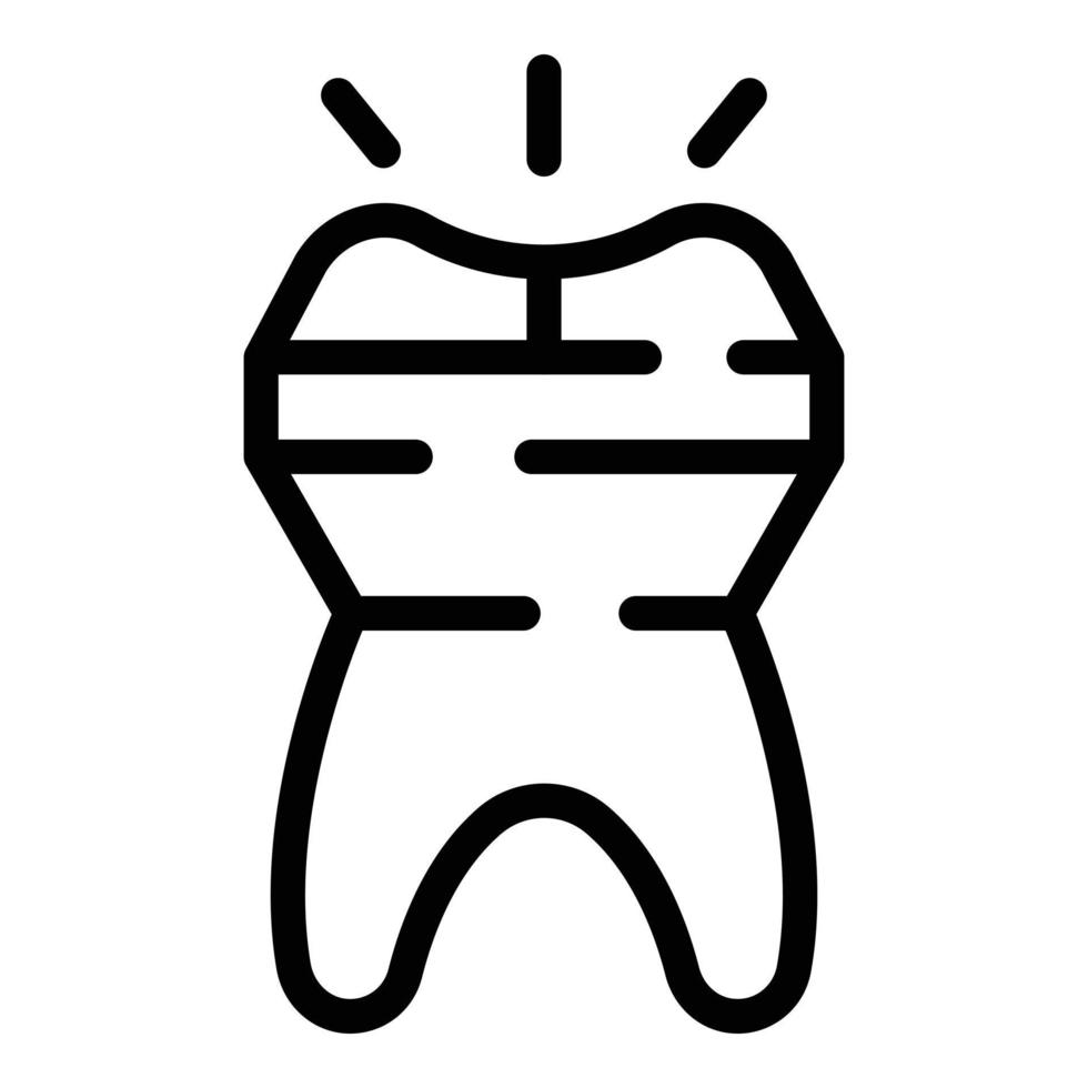 Shiny tooth icon outline vector. Magic gem vector