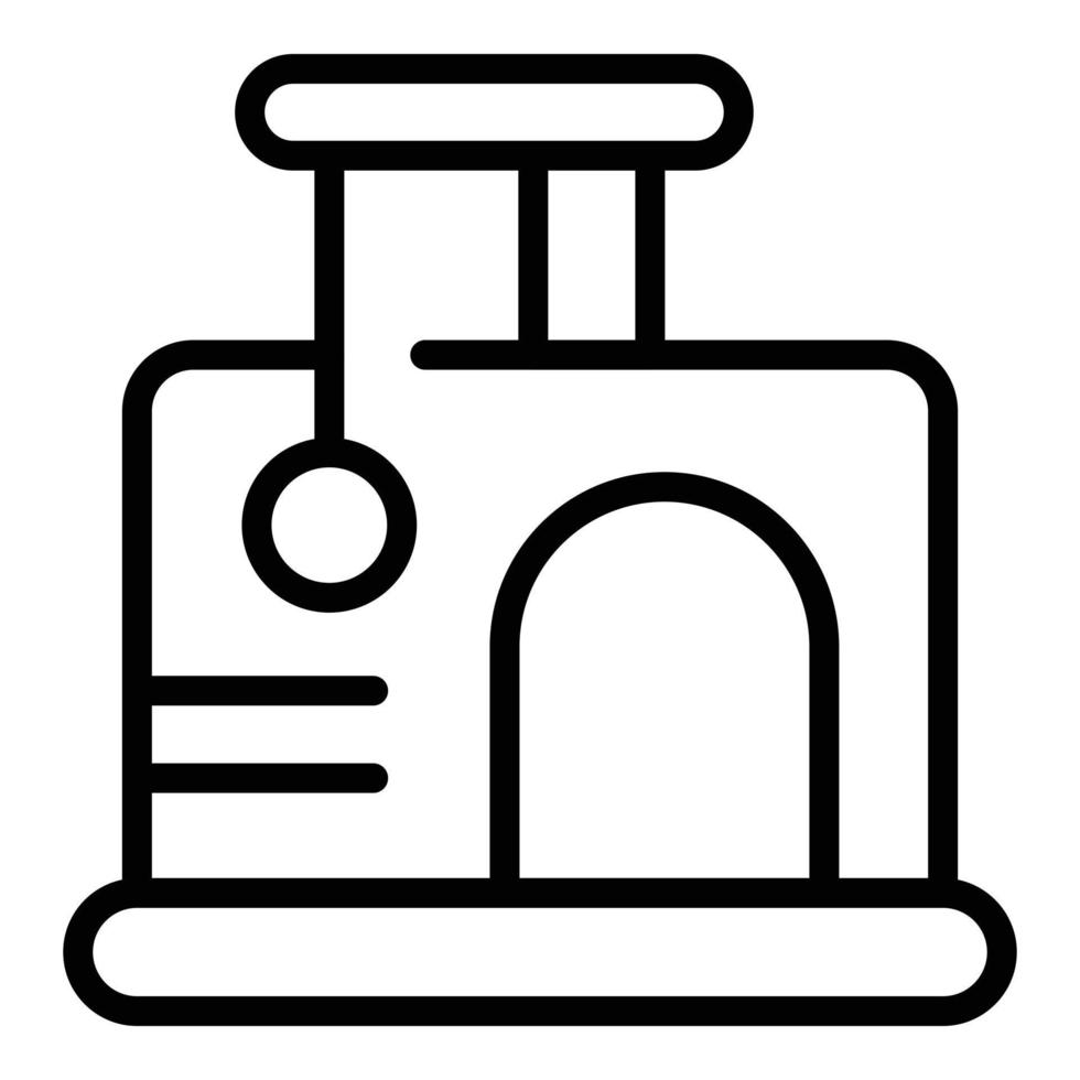 Pet home icon outline vector. Shop cat vector